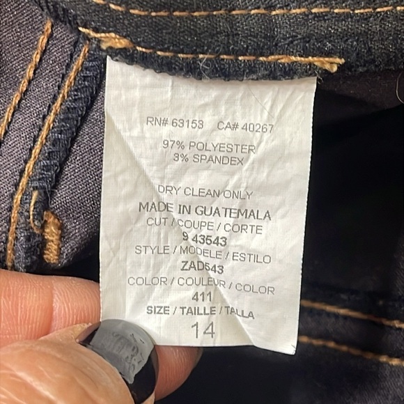 Reality Women’s Dark Wash Flare Jeans Size 14 Stretch Faux Suede - Picture 10 of 12